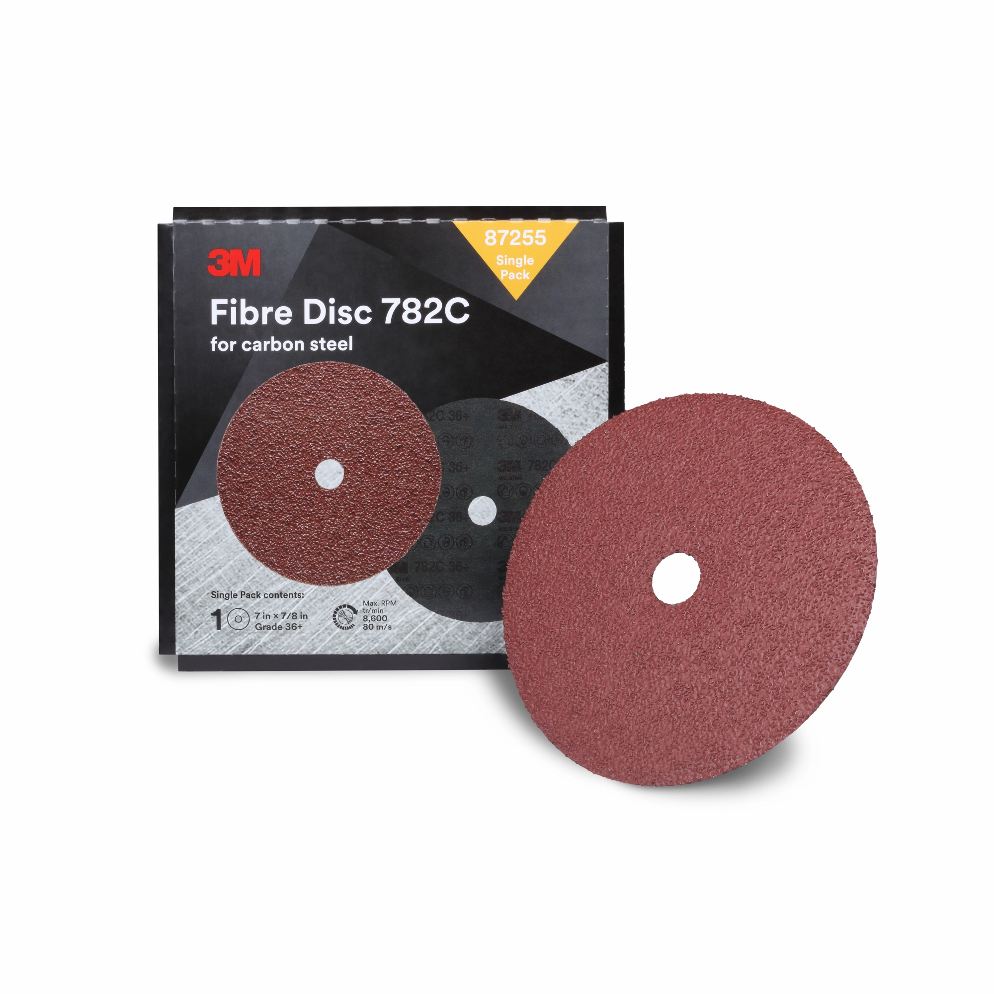3M Fibre Disc 782C, 7 in x 7/8 in, 36 , Trial Pack