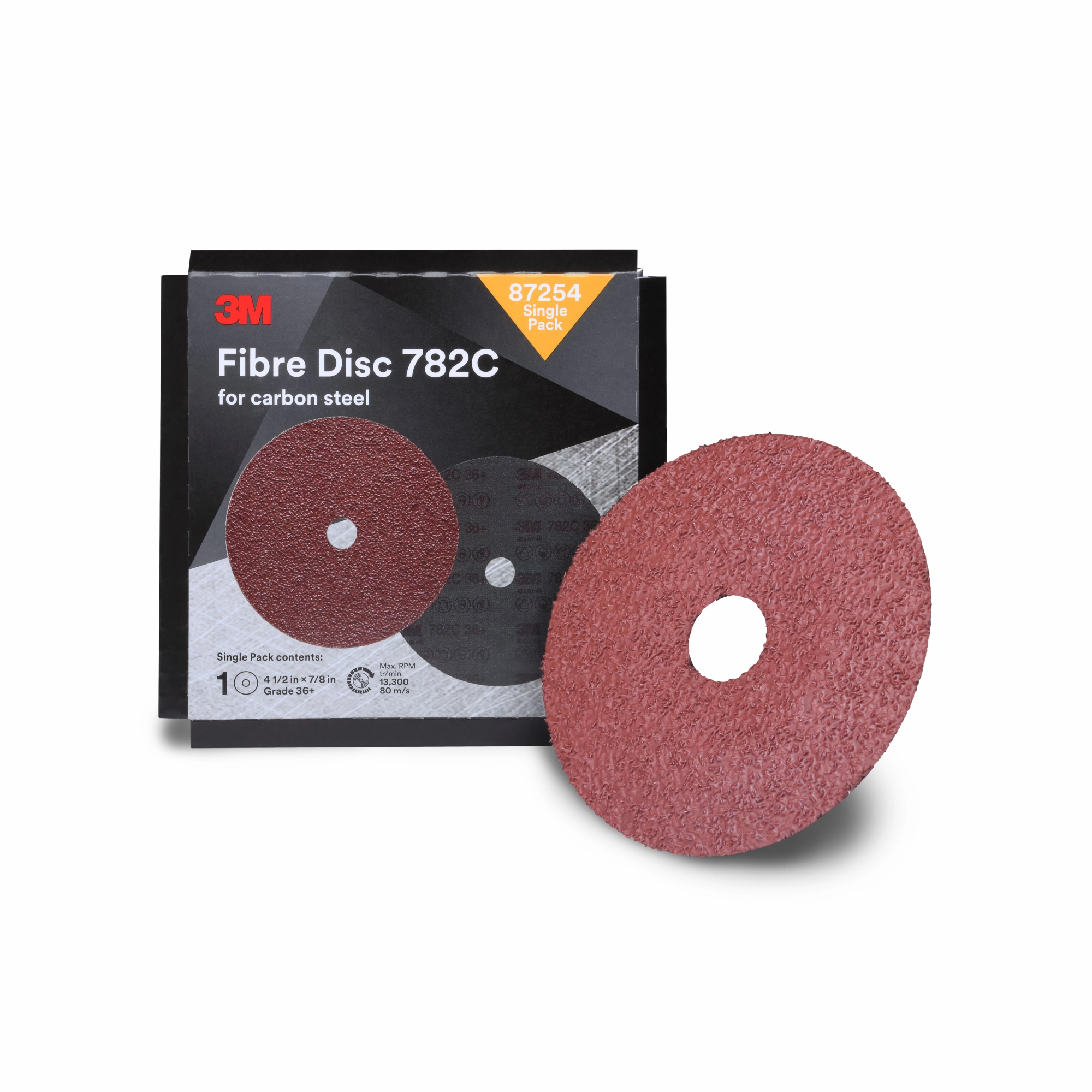 3M Fibre Disc 782C, 87254, 4-1/2 in x 7/8 in, 36 , Single Pack
