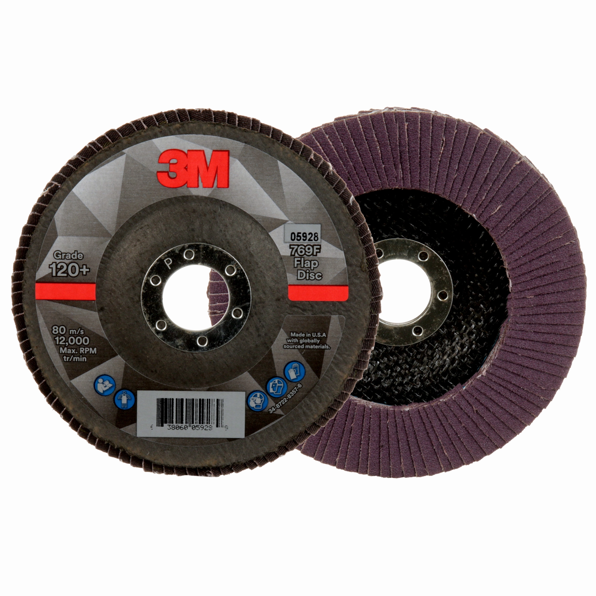 3M Flap Disc 769F, 120 , T27, 5 in x 7/8 in