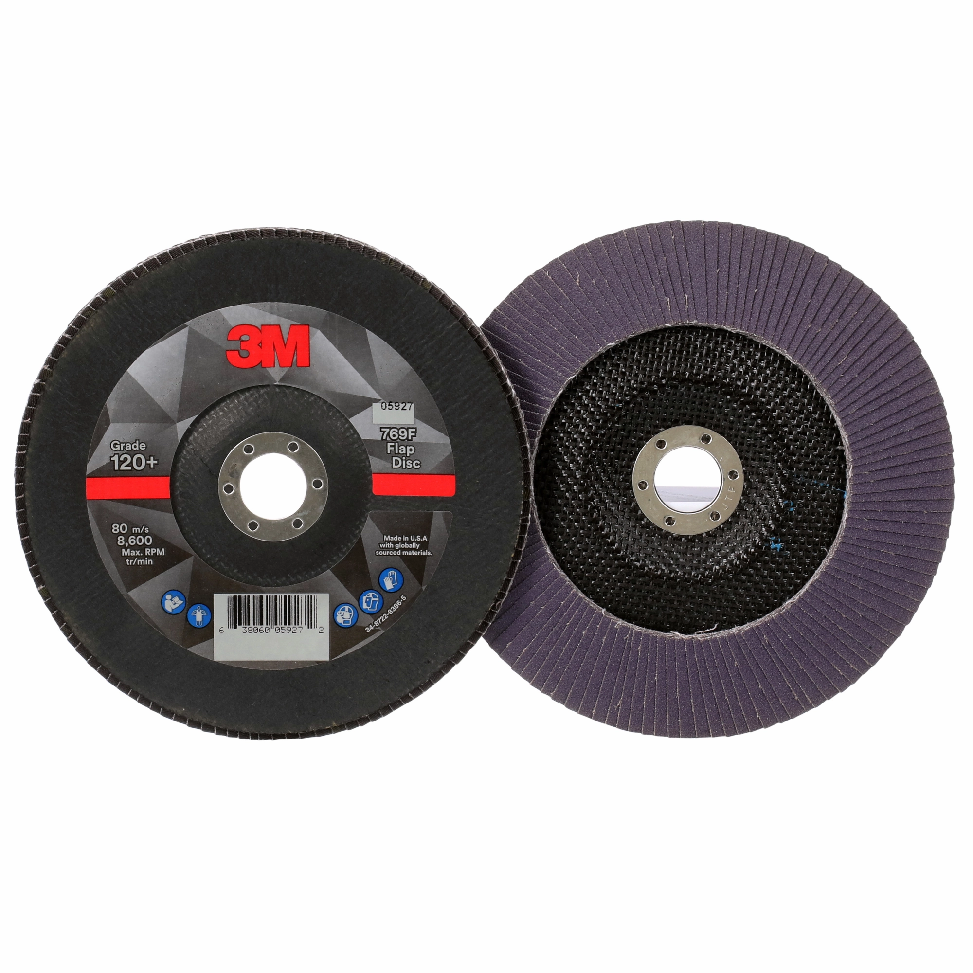 3M Flap Disc 769F, 120 , T29, 7 in x 7/8 in