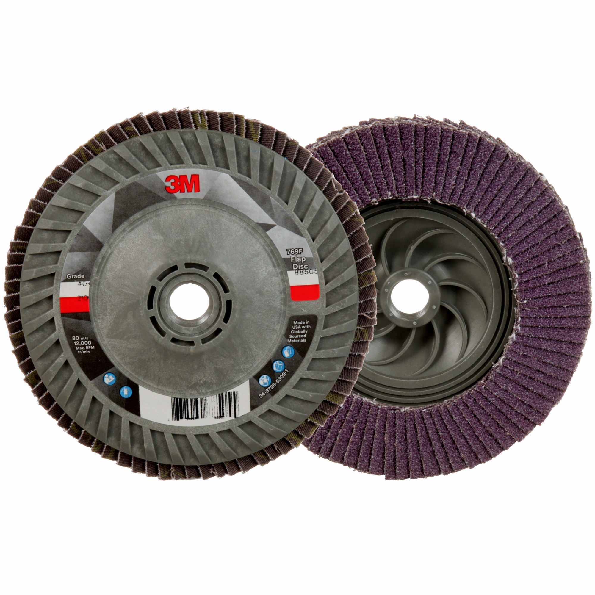 3M Flap Disc 769F, 29883, 40 , T27, 4-1/2 in x 7/8 in