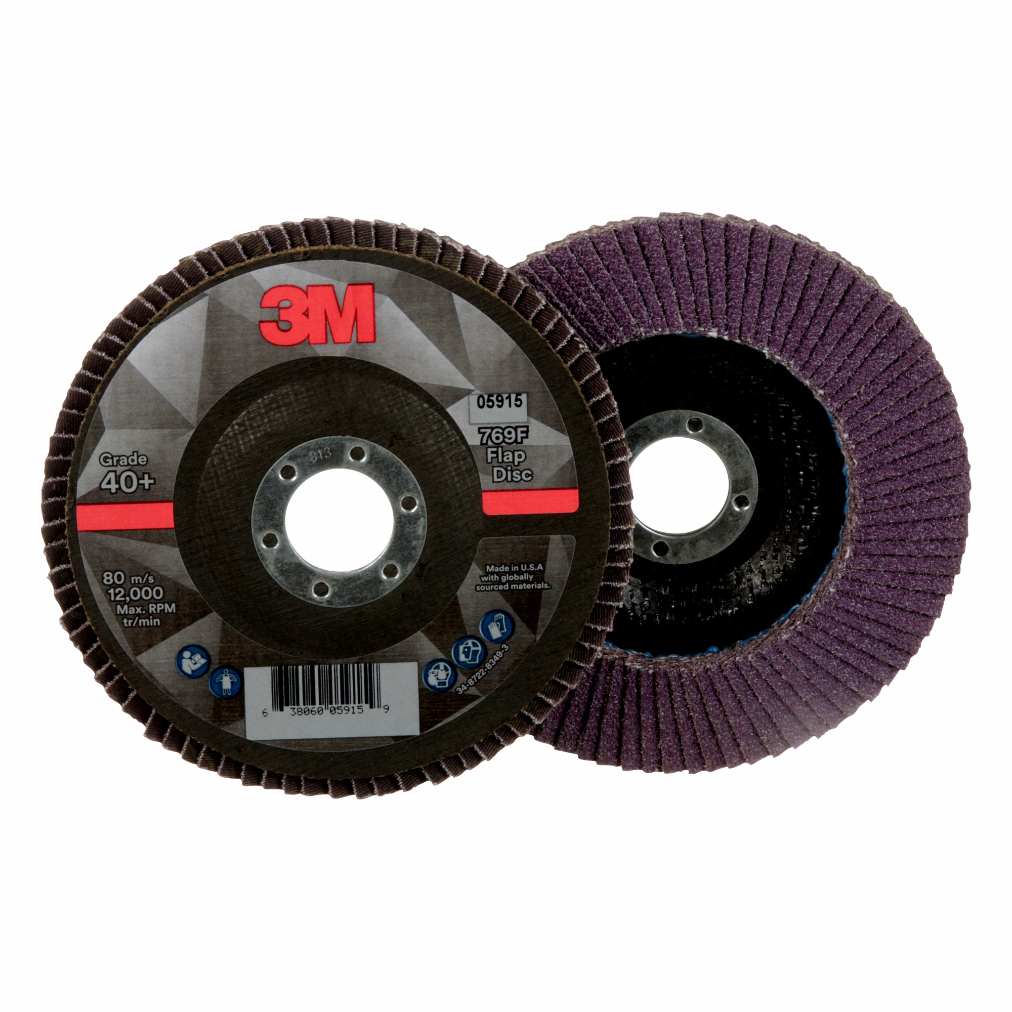 3M Flap Disc 769F, 40 , T27, 5 in x 7/8 in
