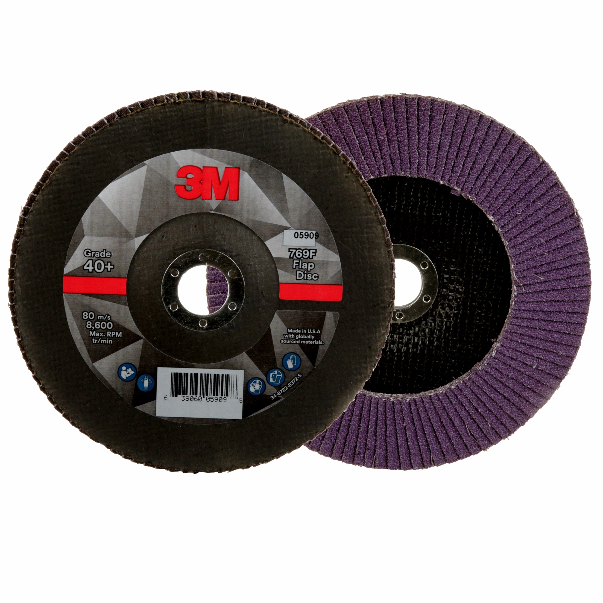 3M Flap Disc 769F, 40 , T27, 7 in x 7/8 in