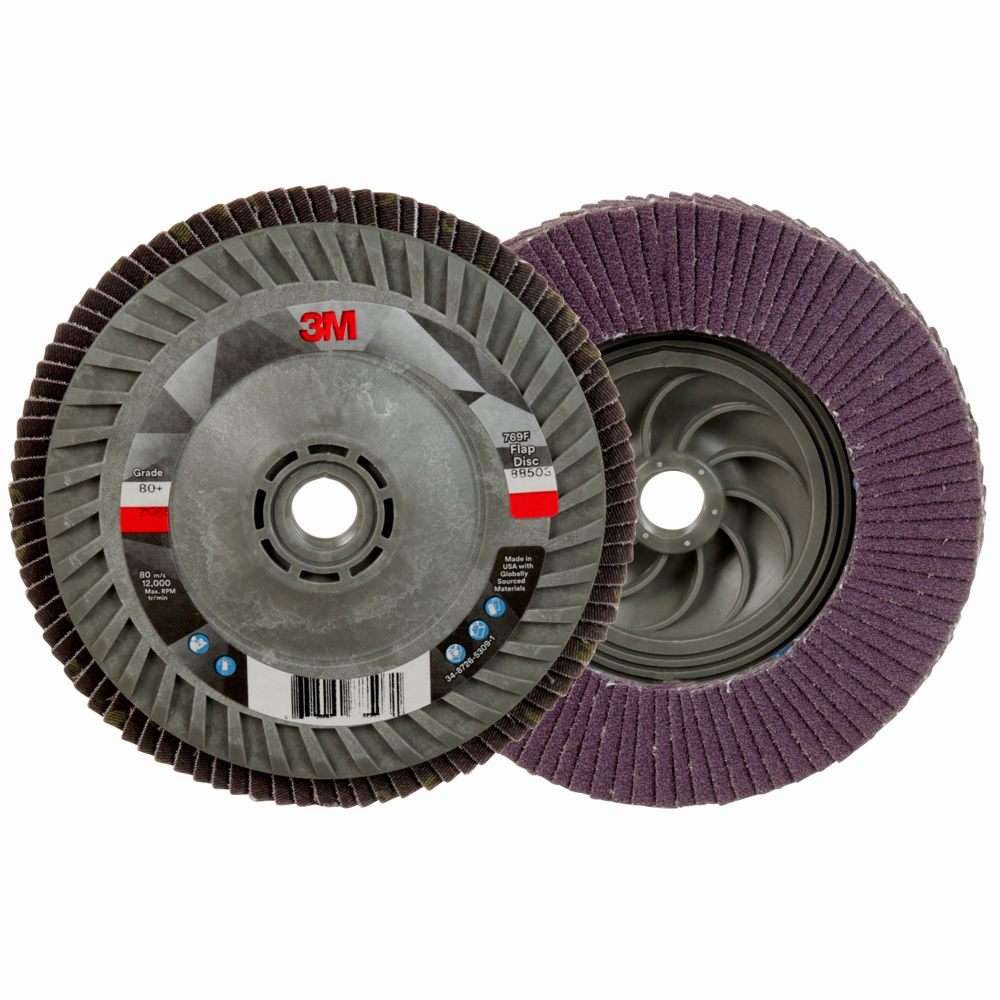 3M Flap Disc 769F, 40 , T27 Quick Change, 7 in x 5/8 in-11