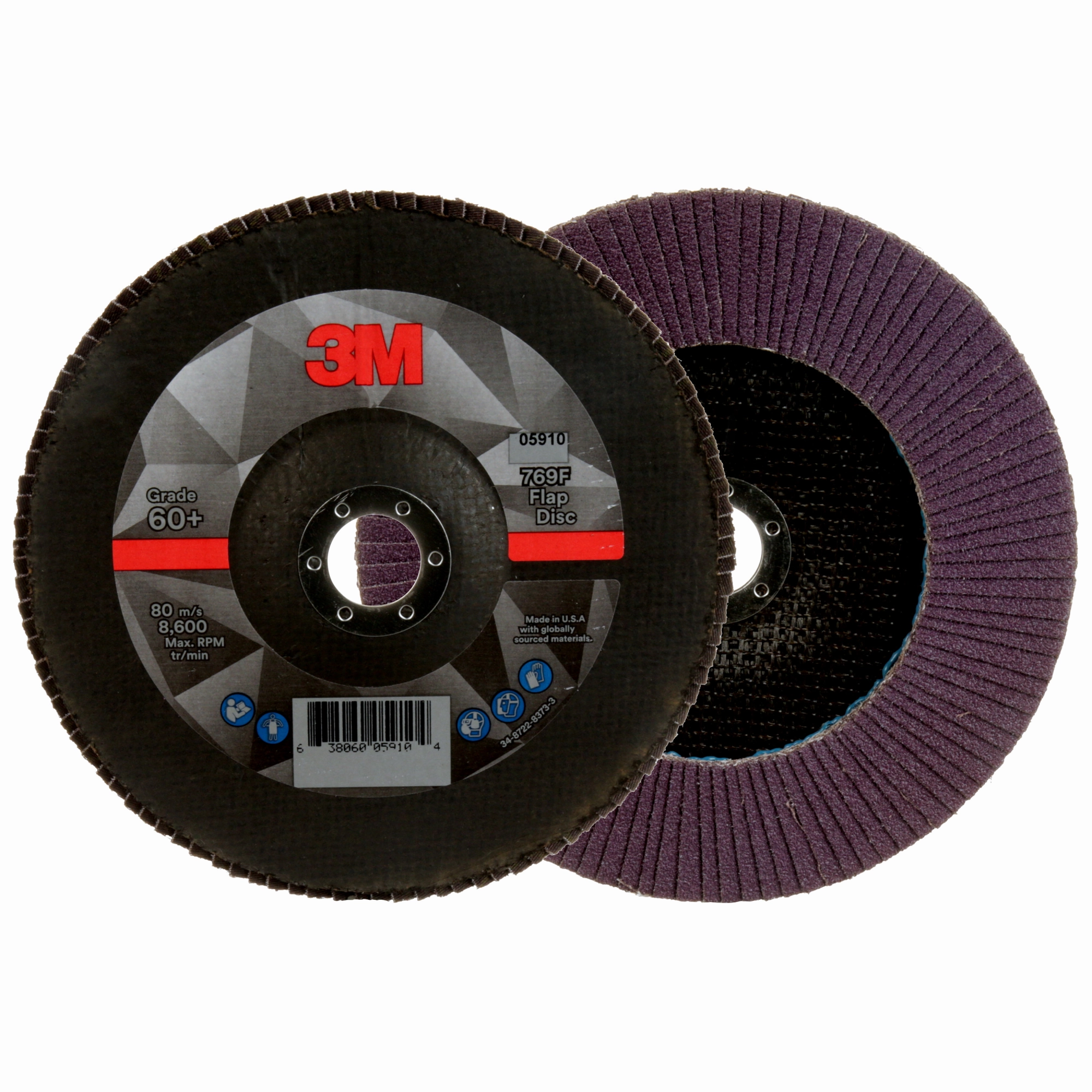 3M Flap Disc 769F, 60 , T27, 7 in x 7/8 in