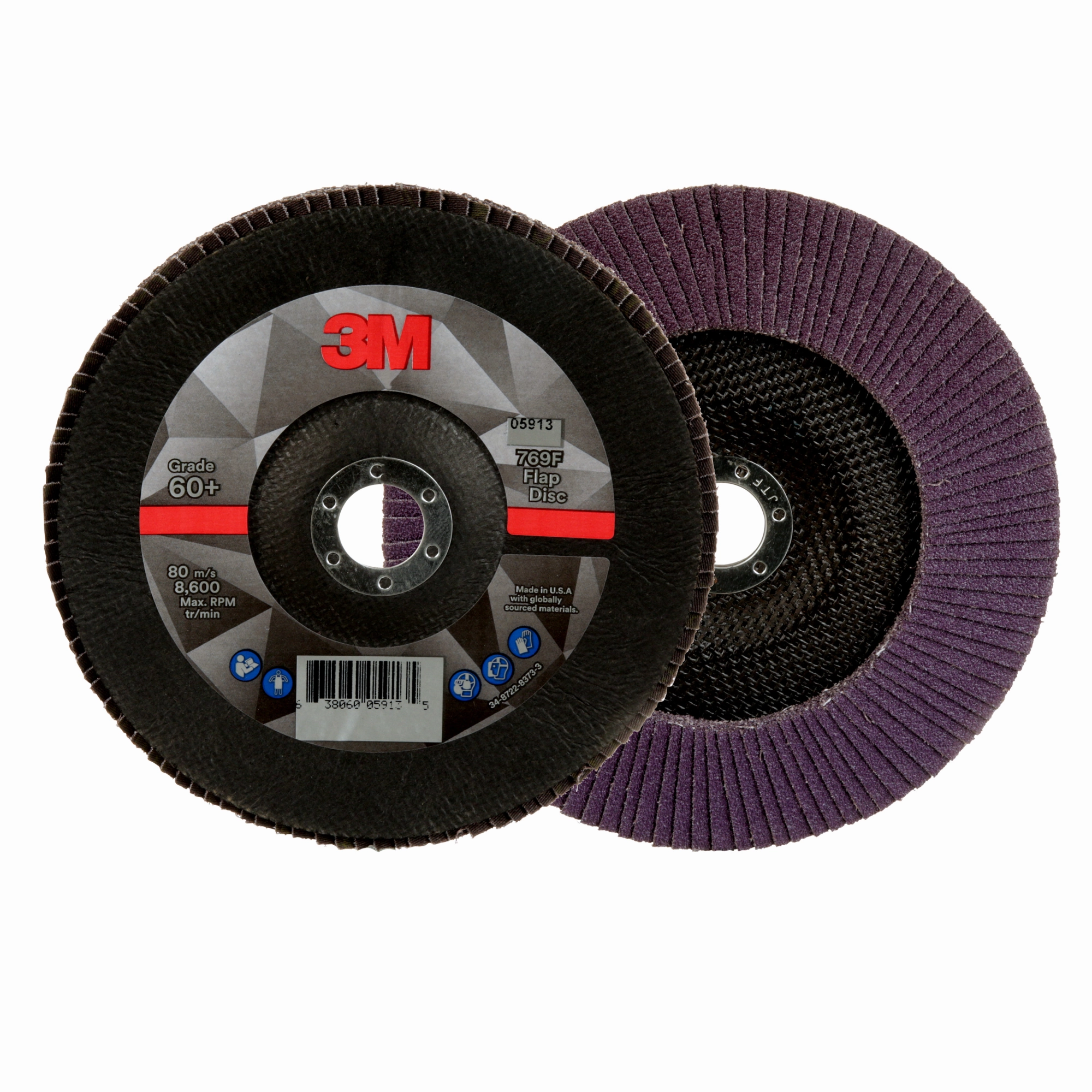 3M Flap Disc 769F, 60 , T29, 7 in x 7/8 in