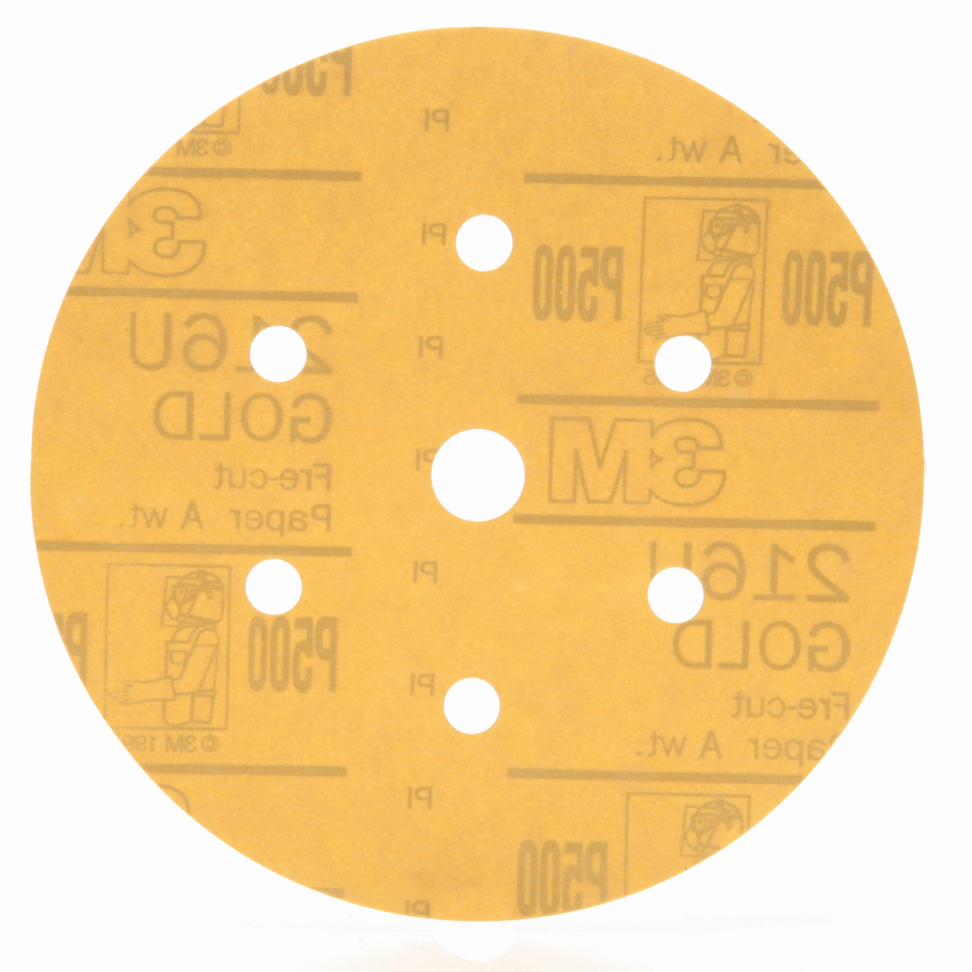 3M Hookit Gold Disc Dust Free 216U 01072, 6 in, P500, 100 Discs/Carton