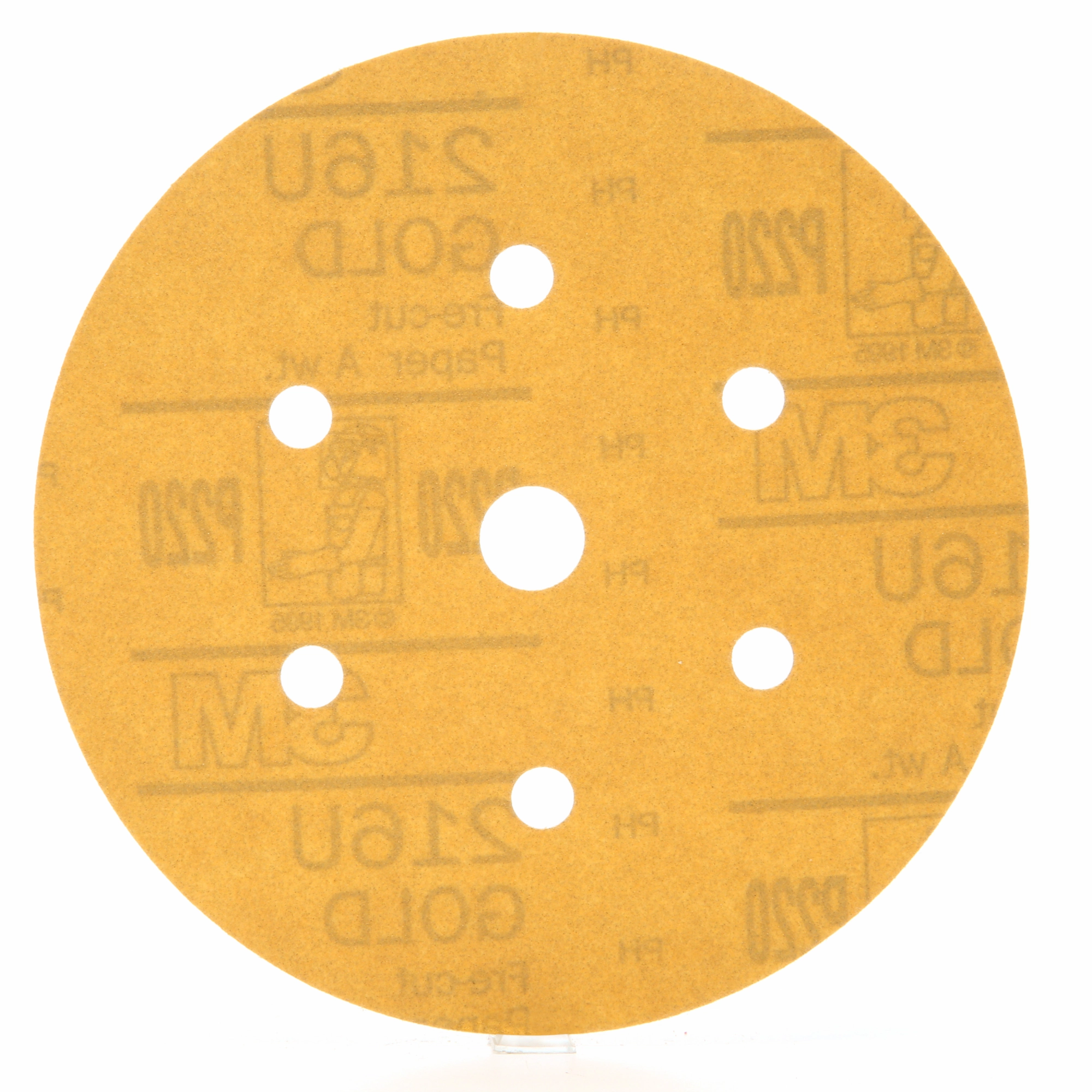 3M Hookit Gold Disc Dust Free 216U 01078, 6 in, P220, 100 Discs/Carton