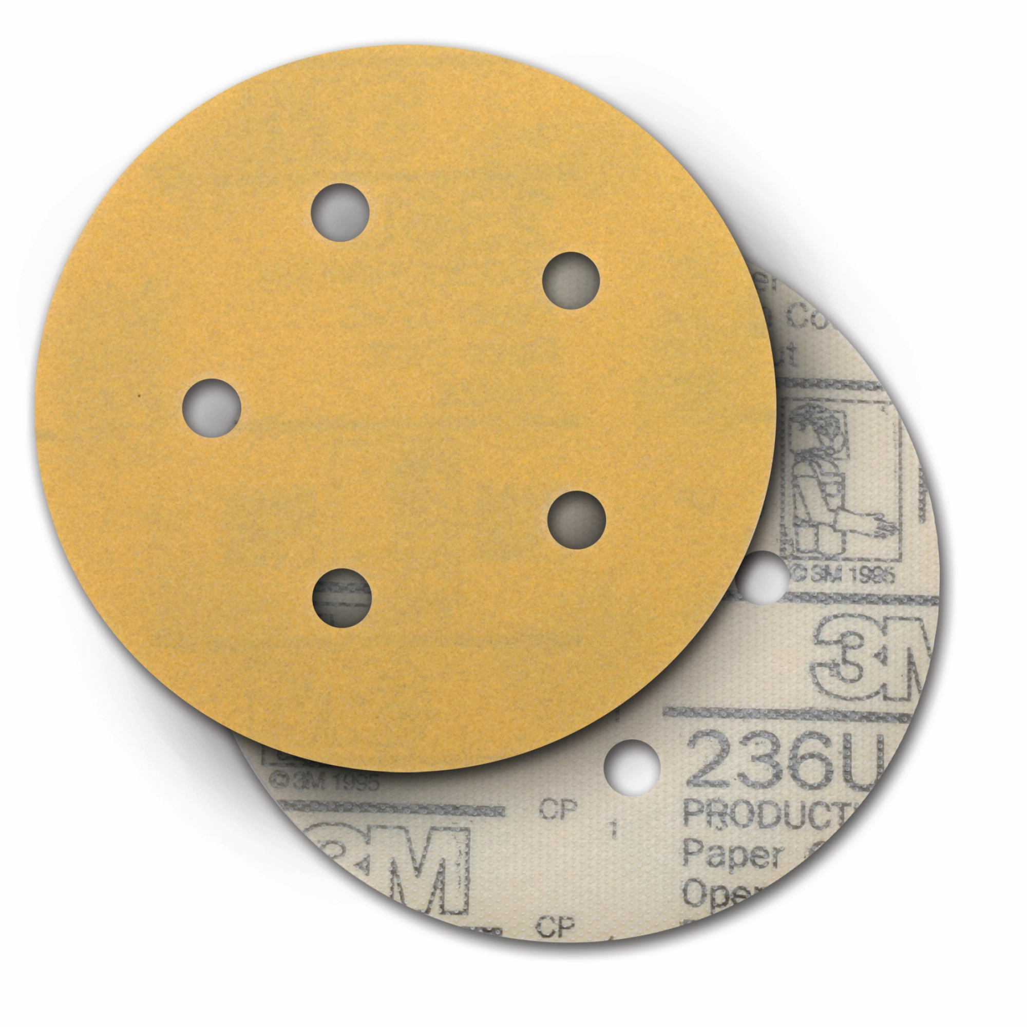 3M Hookit Paper Disc 236U, P180 C-weight, 5 in x NH, D/F 5HL, Die500FH