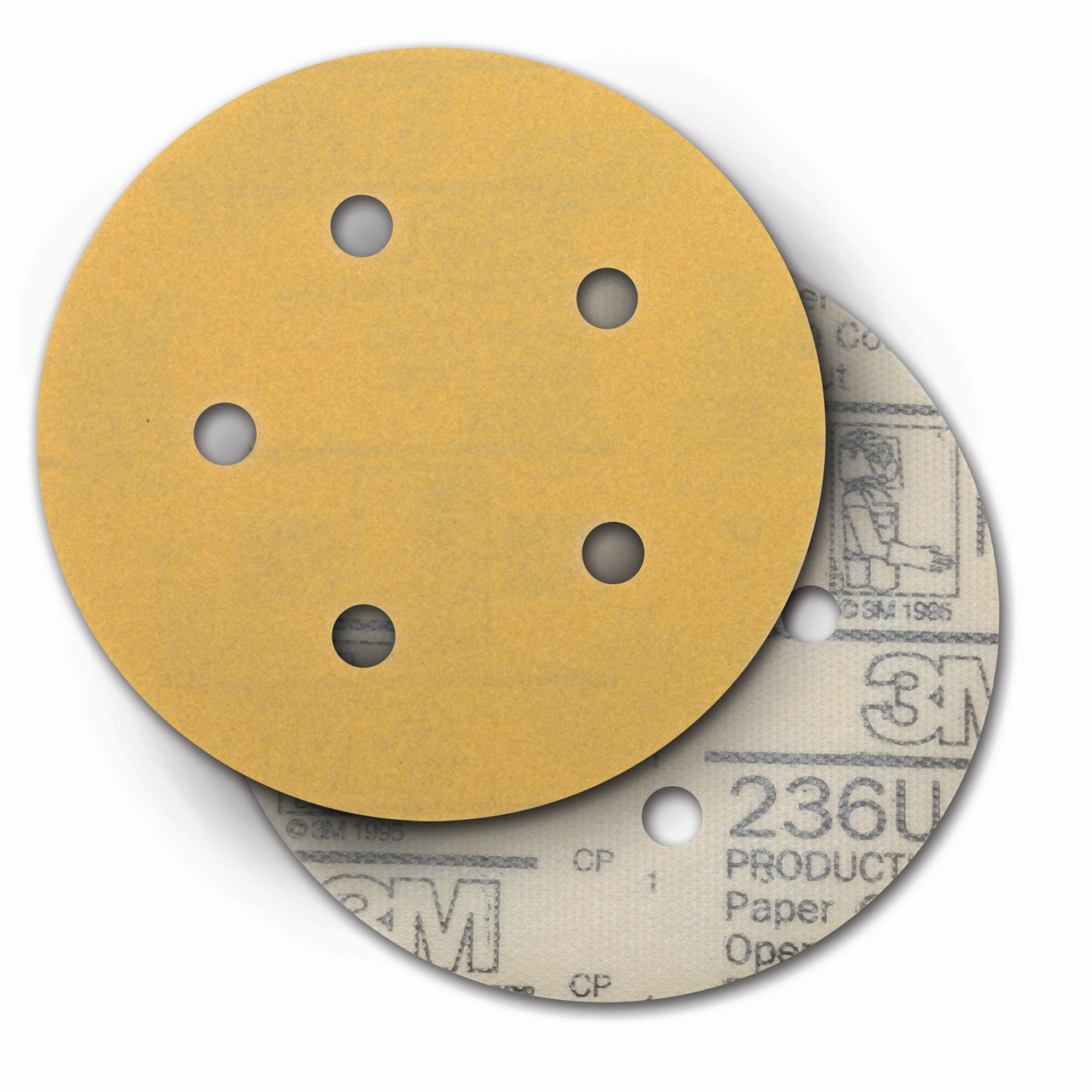 3M Hookit Paper Disc 236U, P80 C-weight, 5 in x NH, D/F 5HL, Die500FH
