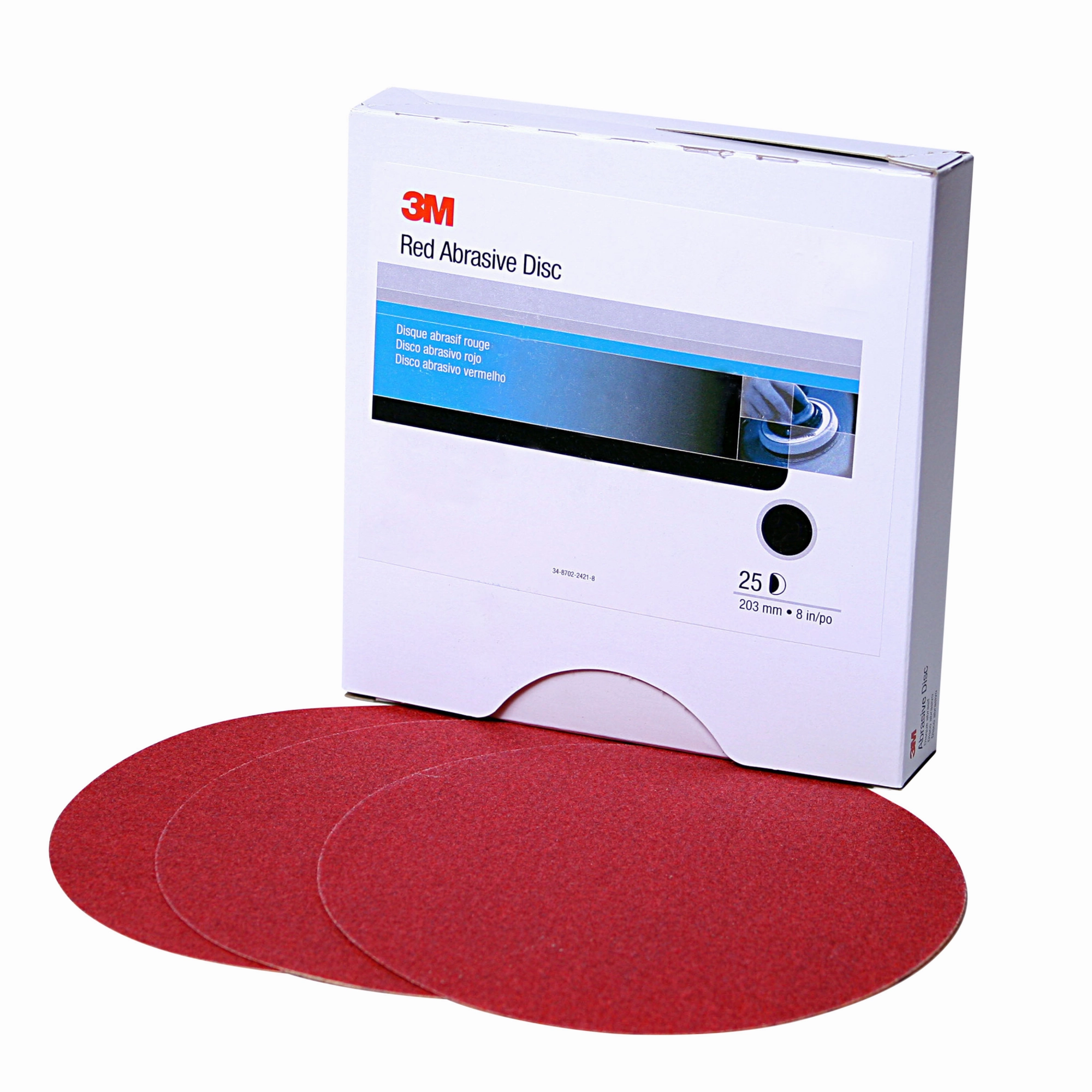 3M Hookit Red Abrasive Disc, 01222, 6 in, P180, 50 discs per carton