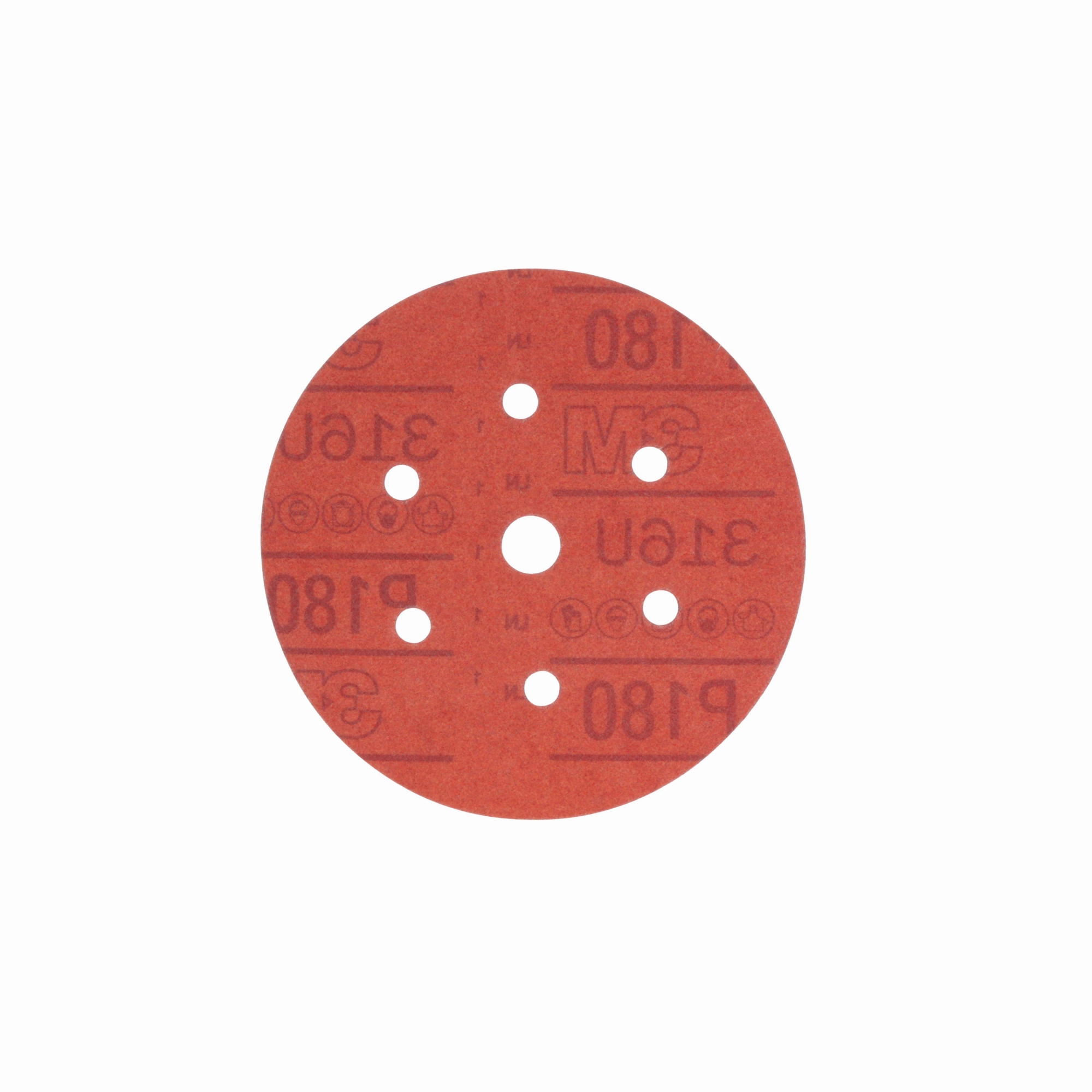 3M Hookit Red Abrasive Disc Dust Free, 01143, 6 in, P180, 50 discs percarton