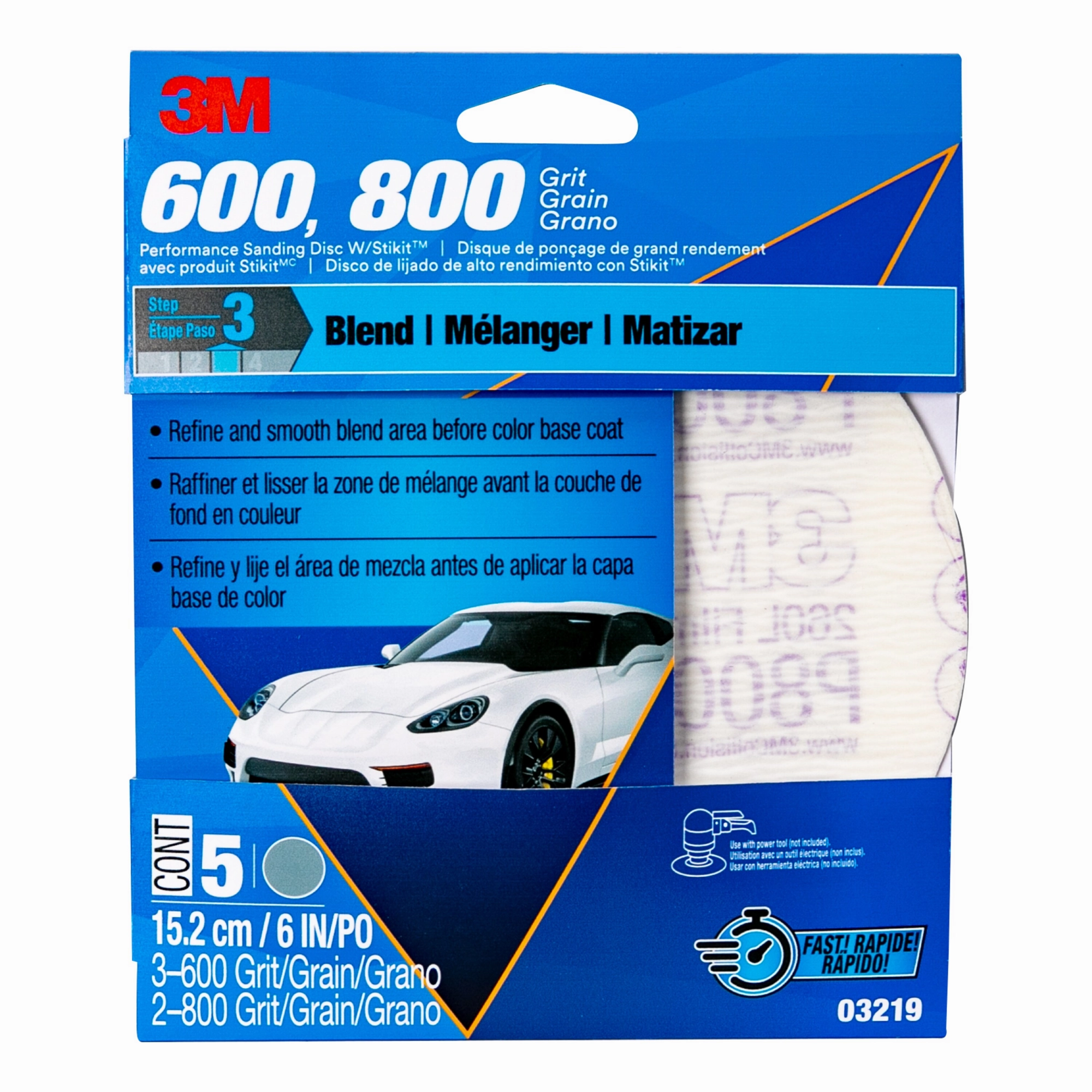 3M Performance Sanding Discs with Stikit Attachment, 03219, 6 in,Assorted Grits