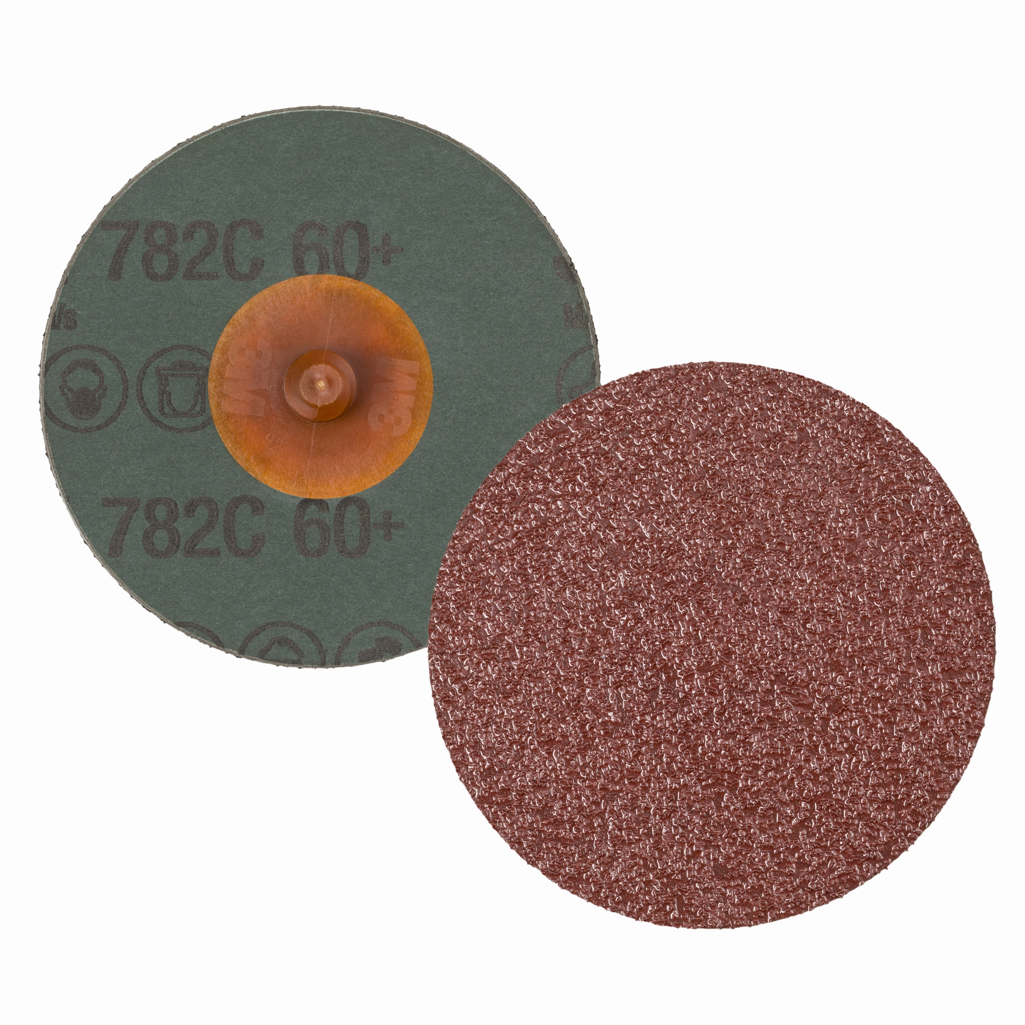 3M Roloc Fibre Disc 782C, 60 , TR, 2 in, Die R200P, 50/Carton