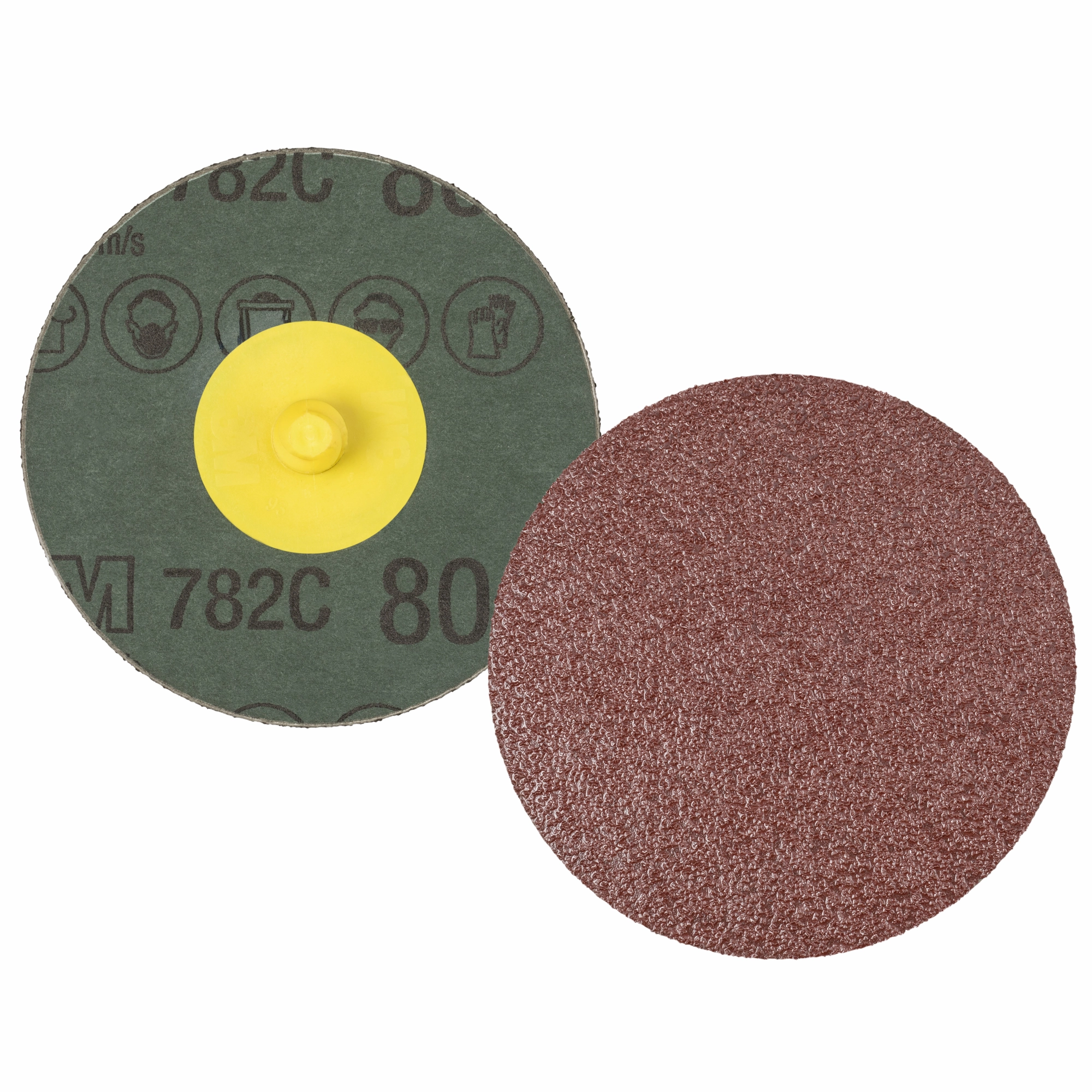 3M Roloc Fibre Disc 782C, 80 , TR, 2 in, Die R200P, 50/Carton