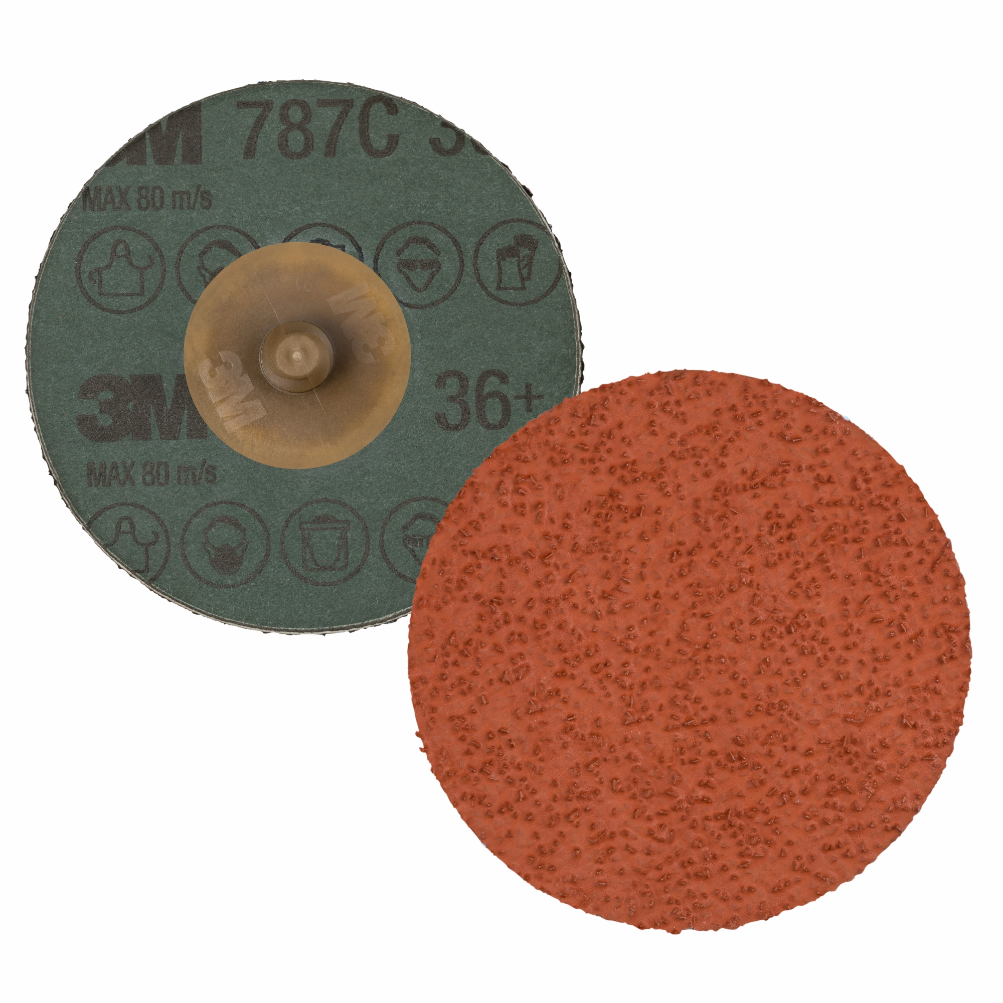 3M Roloc Fibre Disc 787C, 36 , TR, 2 in, Die R200P, 50/Carton