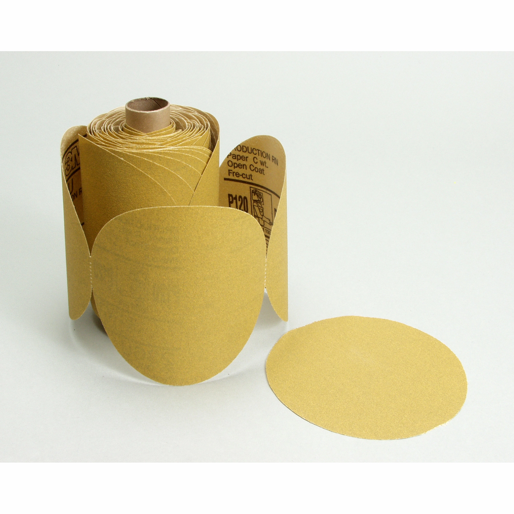 3M Stikit Paper Disc Roll 236U, P120 C-weight, 5 in x NH, Linered,Die500X