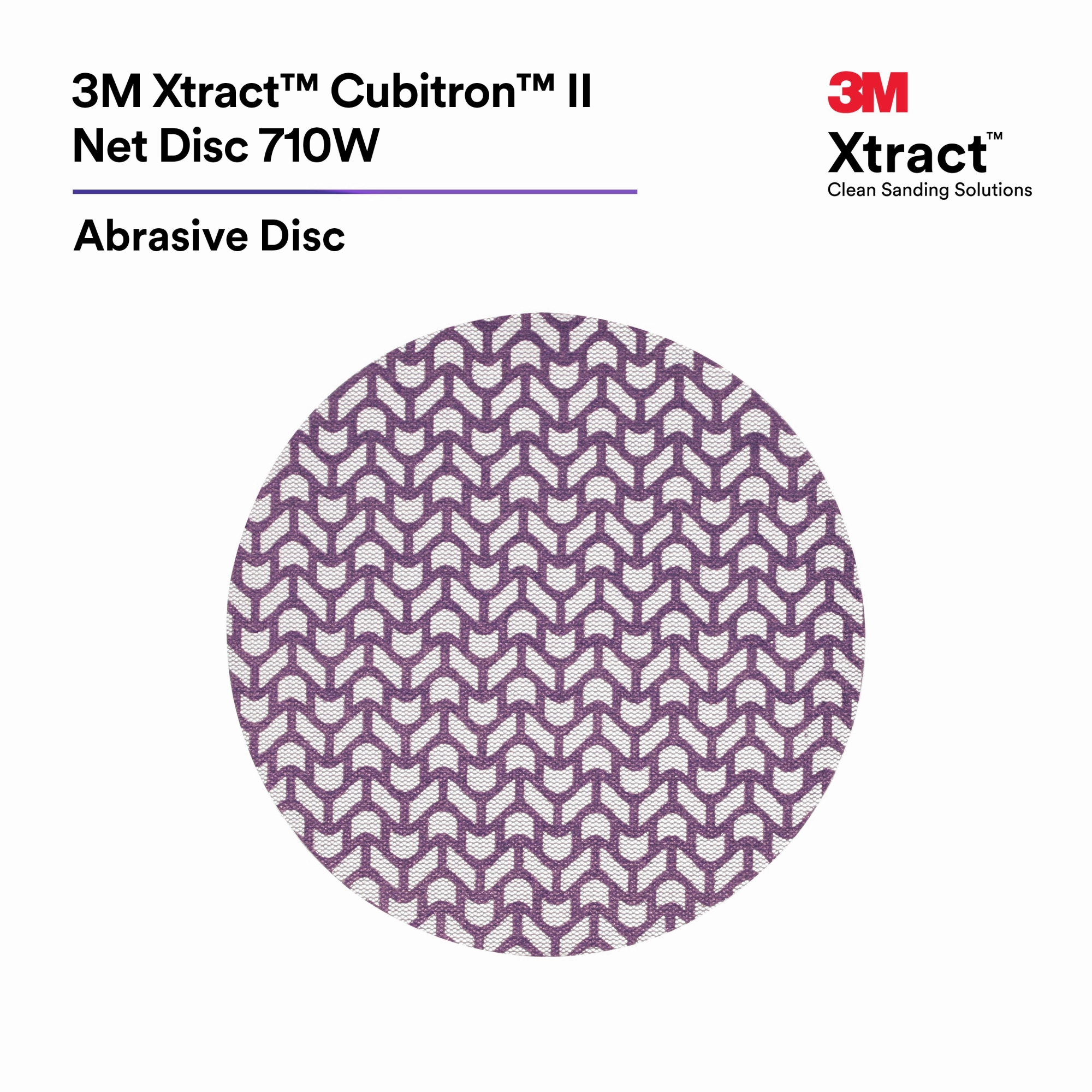 3M Xtract Cubitron II Net Disc 710W, 220 , 11 in x NH, Die 1100F,50/Carton