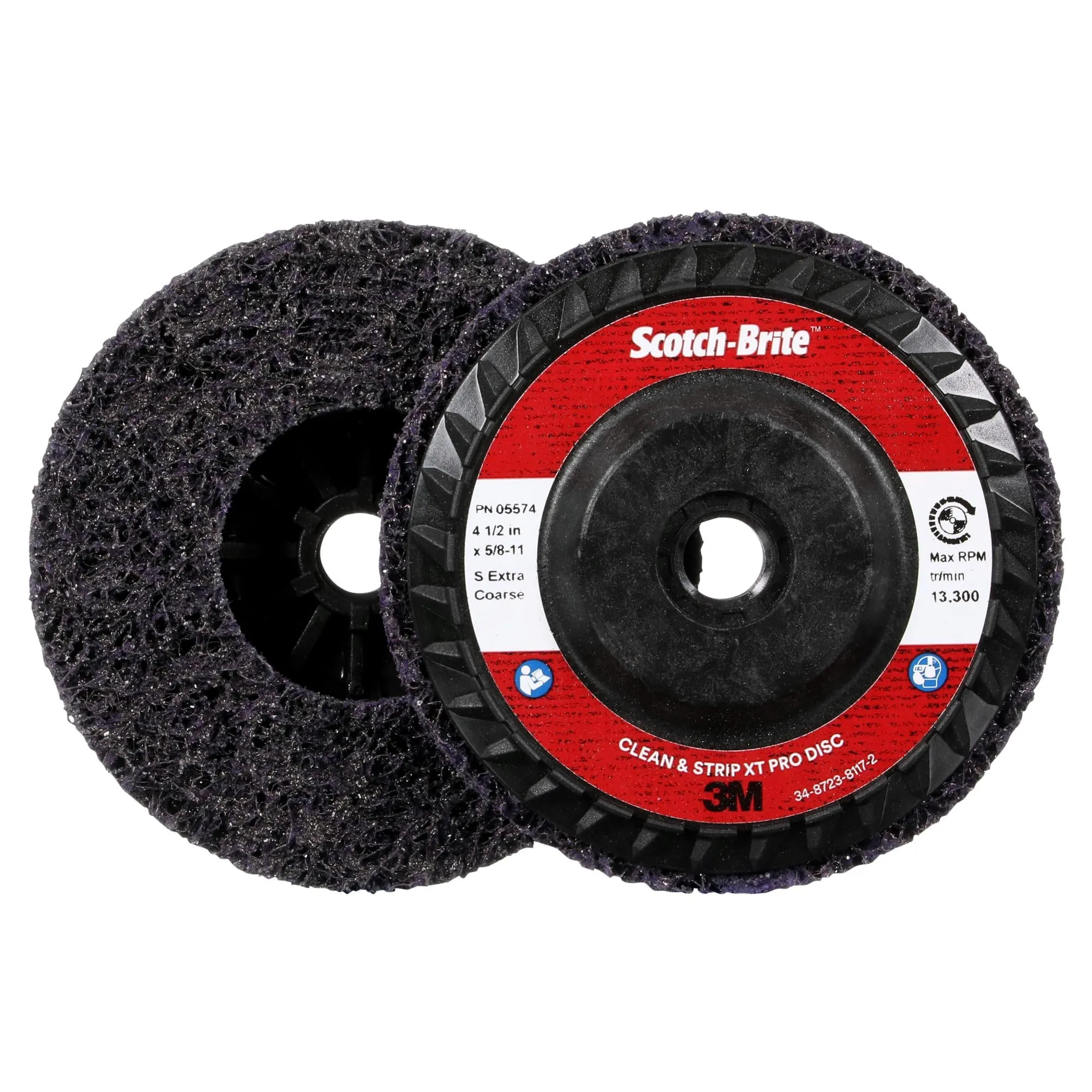 Scotch-Brite Clean and Strip XT Pro Disc, XO-DC, SiC Extra Coarse,Purple
