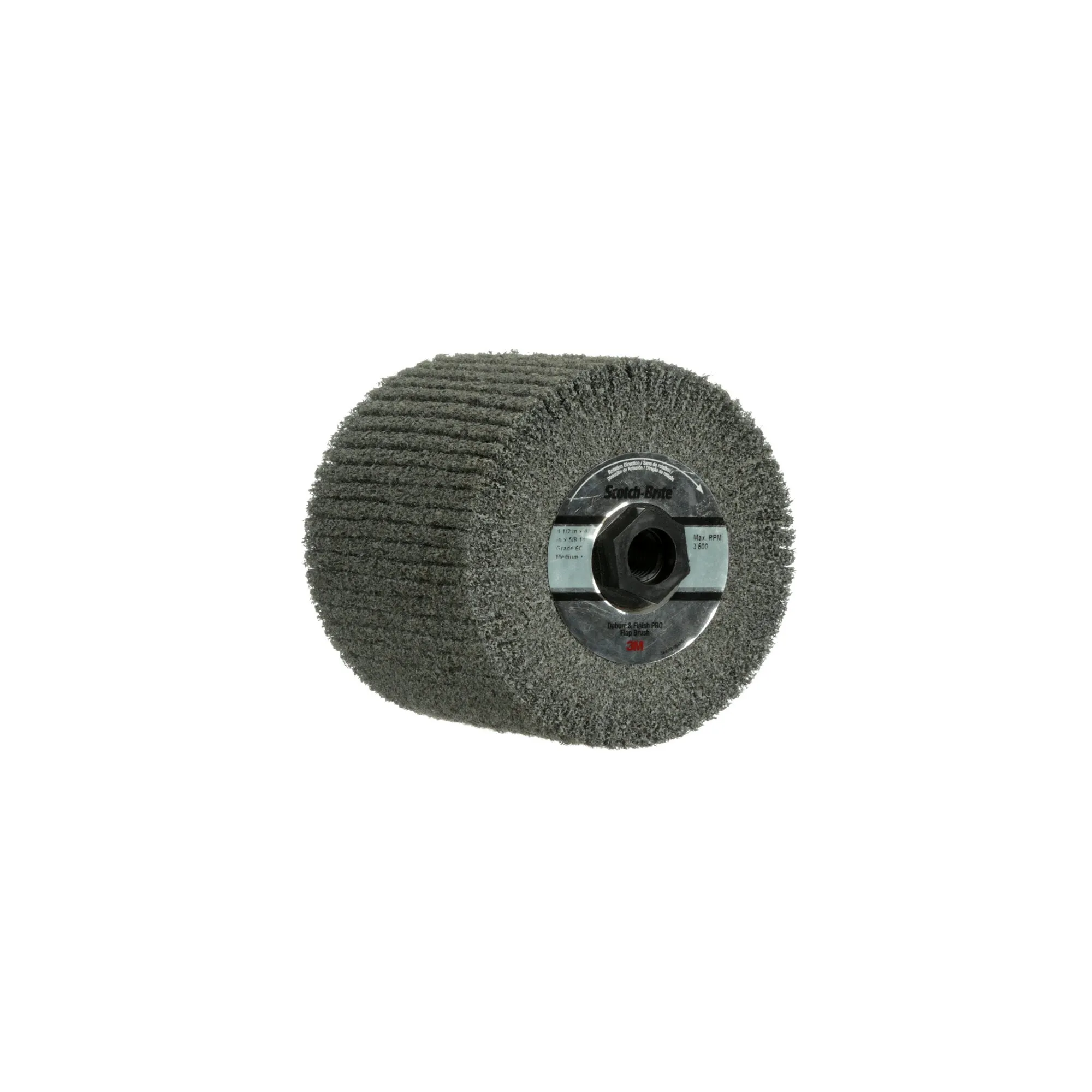 Scotch-Brite Deburr & Finish PRO Finishing Flap Brush, 6C Medium 