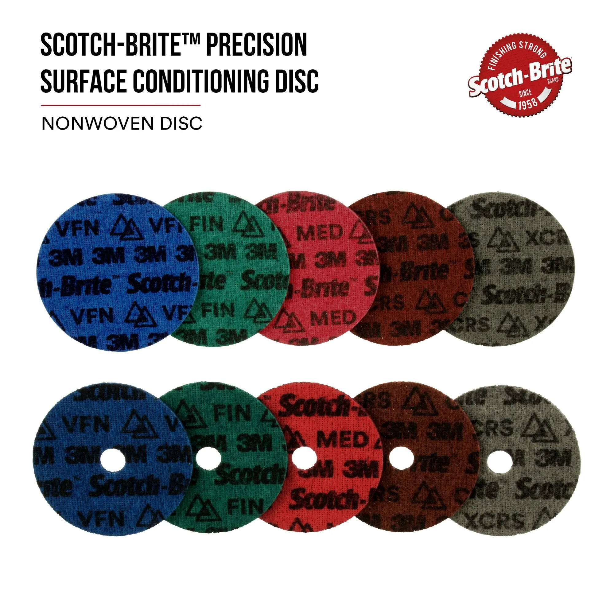 Scotch-Brite Precision Surface Conditioning Disc, PN-DH, Medium , 2 in x NH