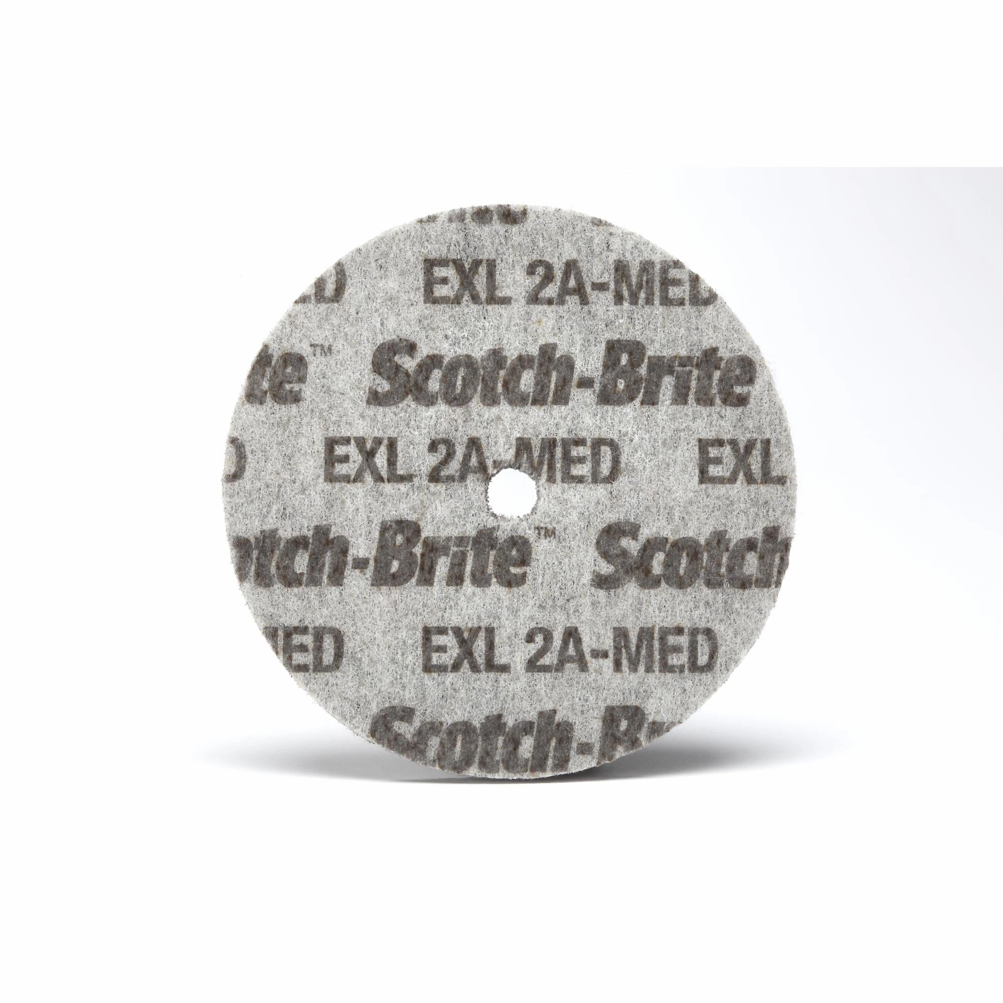 Scotch-Brite EXL Unitized Wheel, XL-UW, 2A Medium, 3 in x 3/8 in x 1/4in