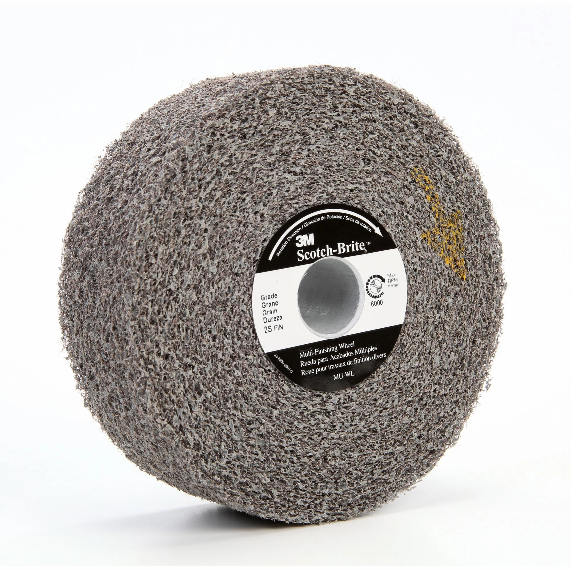 Scotch-Brite Multi-Finishing Convolute Wheel, MU-WL, 2S Fine, 4 in x 1in x 1 in