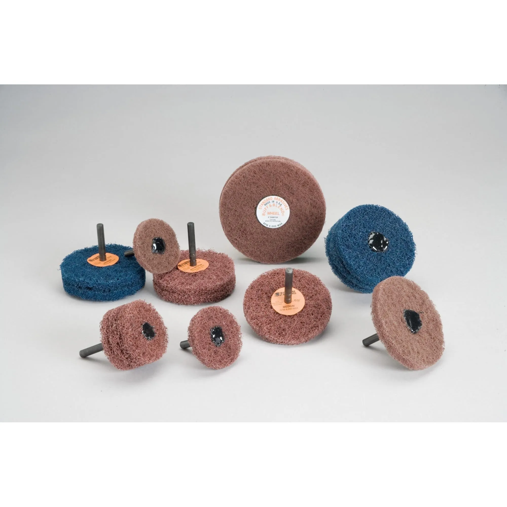 Standard Abrasives Buff and Blend GP Wheel, 880413, 3 in x 1 Ply x 1/4in, A MED